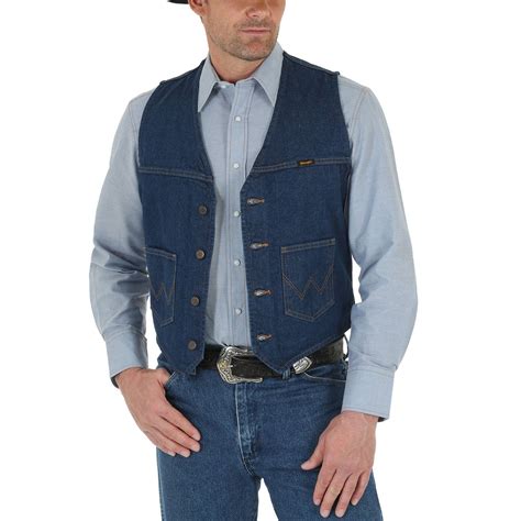 men's blue denim vest.